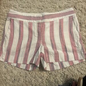 LOFT Pink and White Striped Women's Shorts